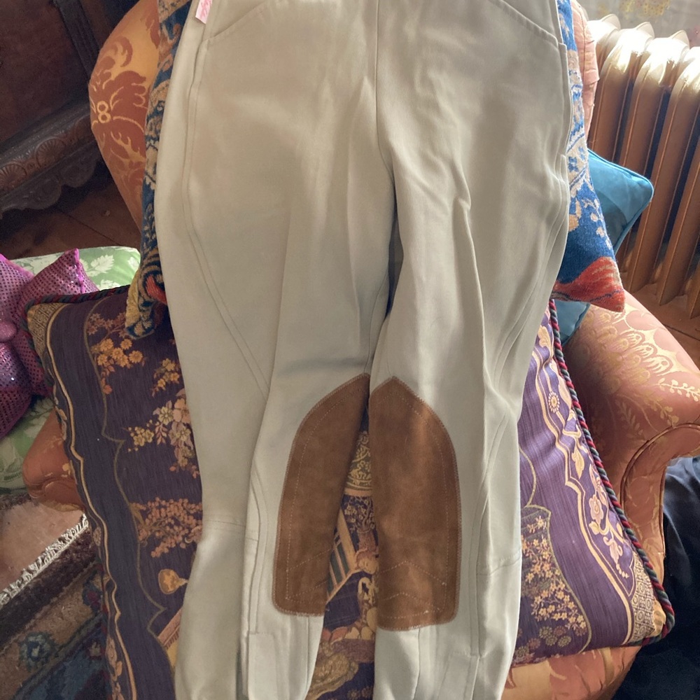 The tailored sportsman Equestrian Jodhpur pants taupe with brown suede riding